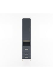 Hyperion Dolap 4 Raflı 3 Çekmeceli Tek Kapaklı 44x44x221 Antrasit-Antrasit