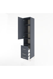 Hyperion Dolap 4 Raflı 3 Çekmeceli Tek Kapaklı 44x44x221 Antrasit-Antrasit