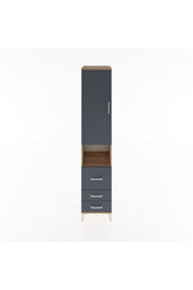 Hyperion Dolap 4 Raflı 3 Çekmeceli Tek Kapaklı 44x44x221 Çam-Antrasit