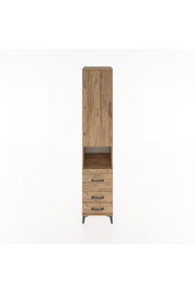 Hyperion Dolap 4 Raflı 3 Çekmeceli Tek Kapaklı 44x44x221 Çam-Çam