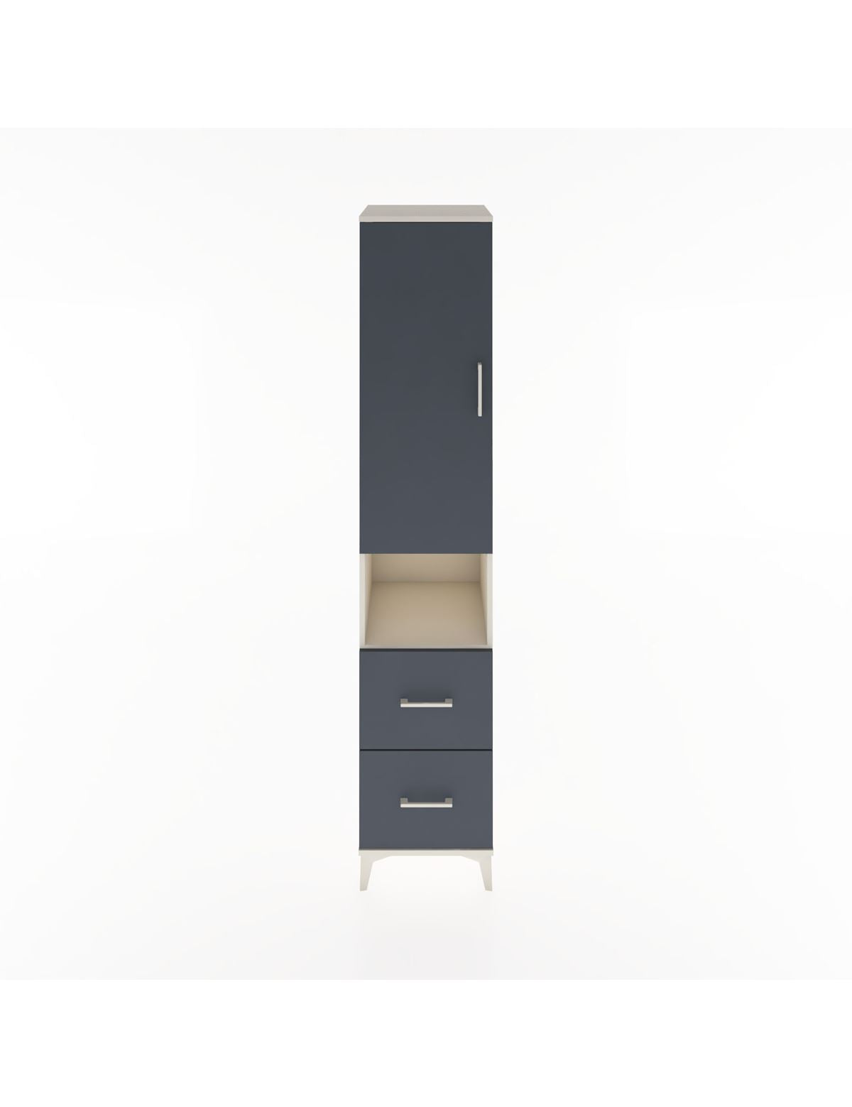 Hyperion Dolap 3 Raflı 2 Çekmeceli Tek Askılı 44x44x221 Aytaşı-Antrasit