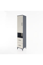 Hyperion Dolap 3 Raflı 2 Çekmeceli Tek Askılı 44x44x221 Antrasit-Aytaşı