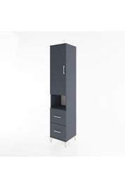 Hyperion Dolap 3 Raflı 2 Çekmeceli Tek Askılı 44x44x221 Antrasit-Antrasit