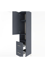 Hyperion Dolap 3 Raflı 2 Çekmeceli Tek Askılı 44x44x221 Antrasit-Antrasit