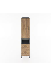 Hyperion Dolap 3 Raflı 2 Çekmeceli Tek Askılı 44x44x221 Antrasit-Çam