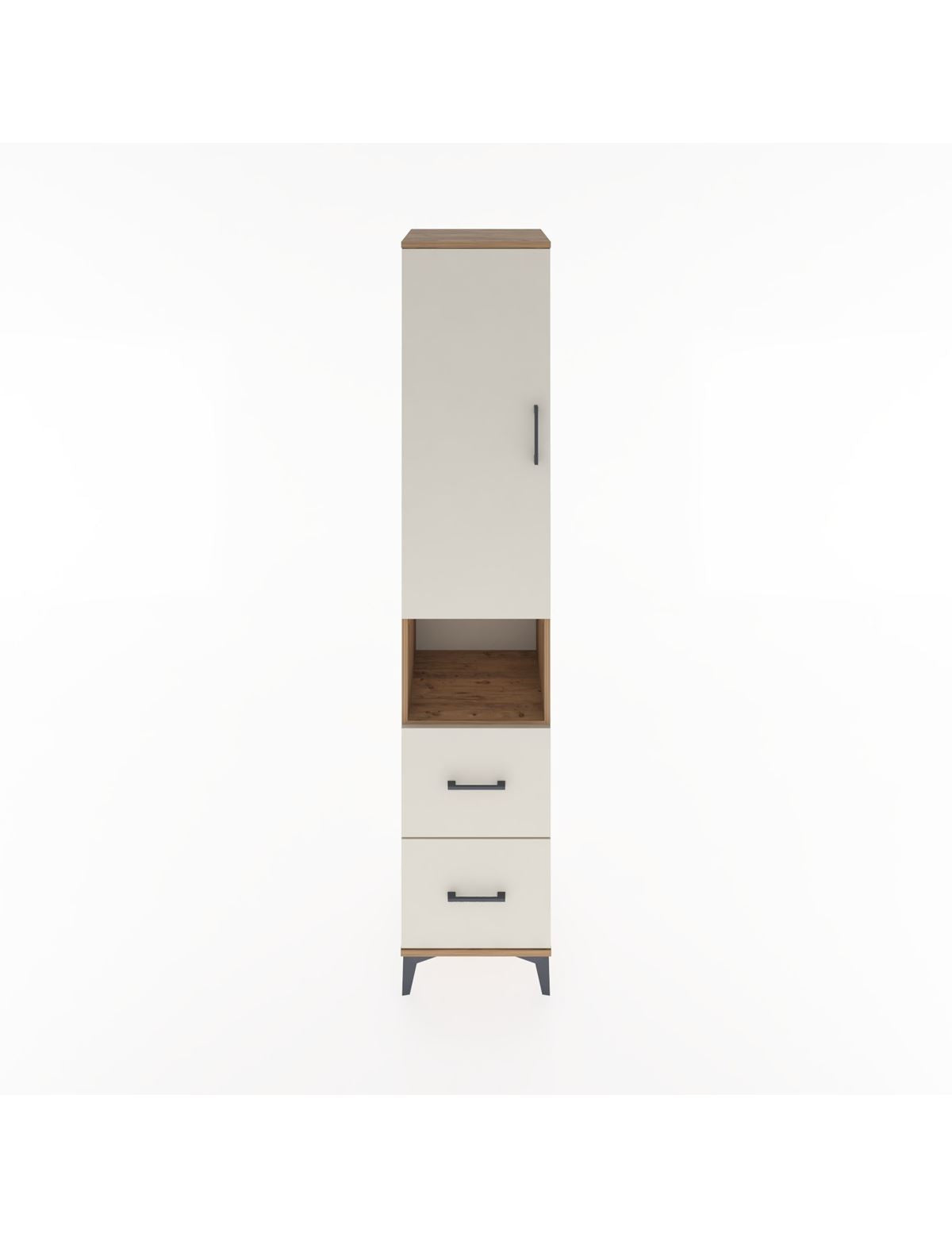 Hyperion Dolap 3 Raflı 2 Çekmeceli Tek Askılı 44x44x221 Çam-Aytaşı