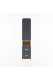 Hyperion Dolap 3 Raflı 2 Çekmeceli Tek Askılı 44x44x221 Çam-Antrasit