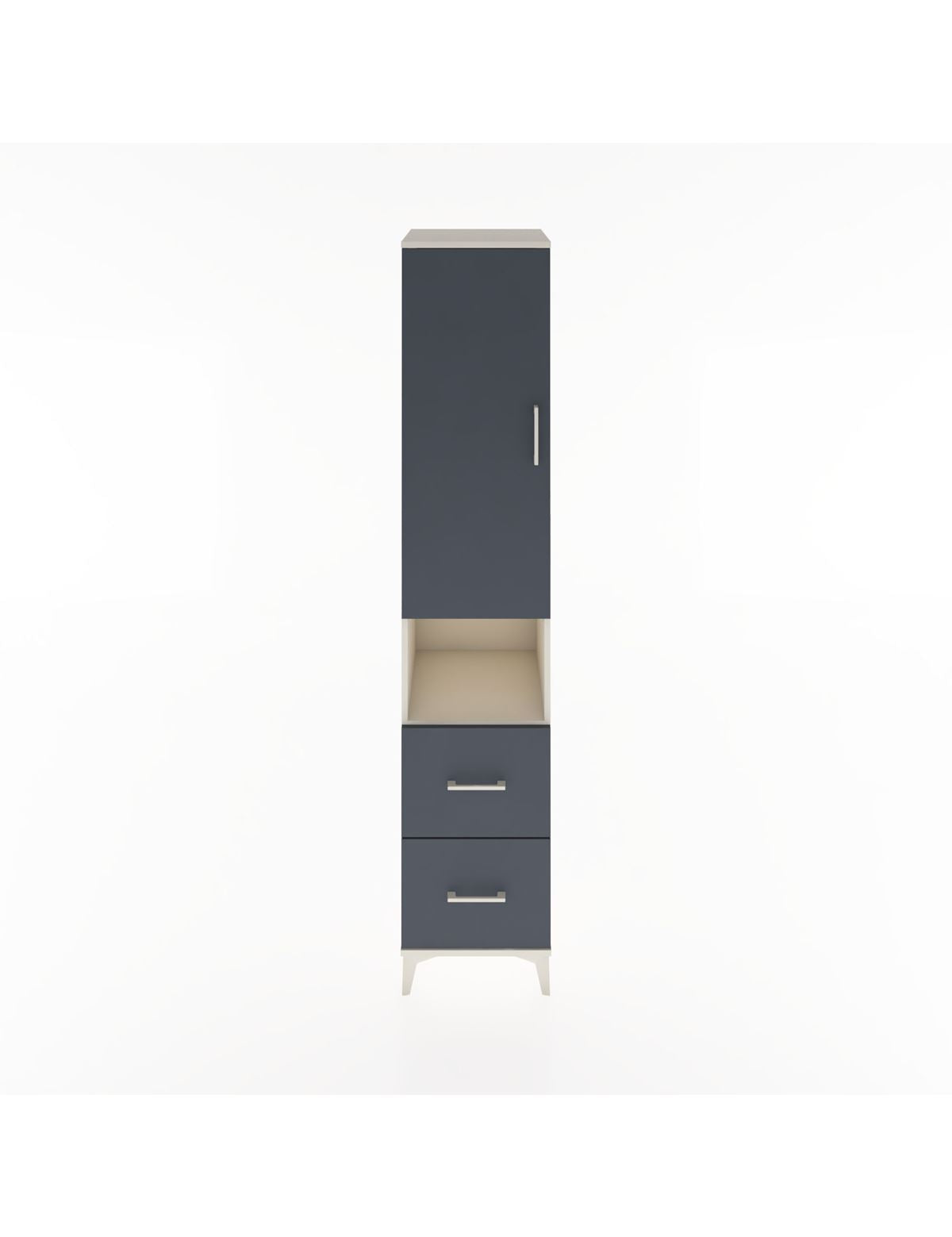 Hyperion Dolap 4 Raflı 2 Çekmeceli Tek Kapaklı 44x44x221 Aytaşı-Antrasit