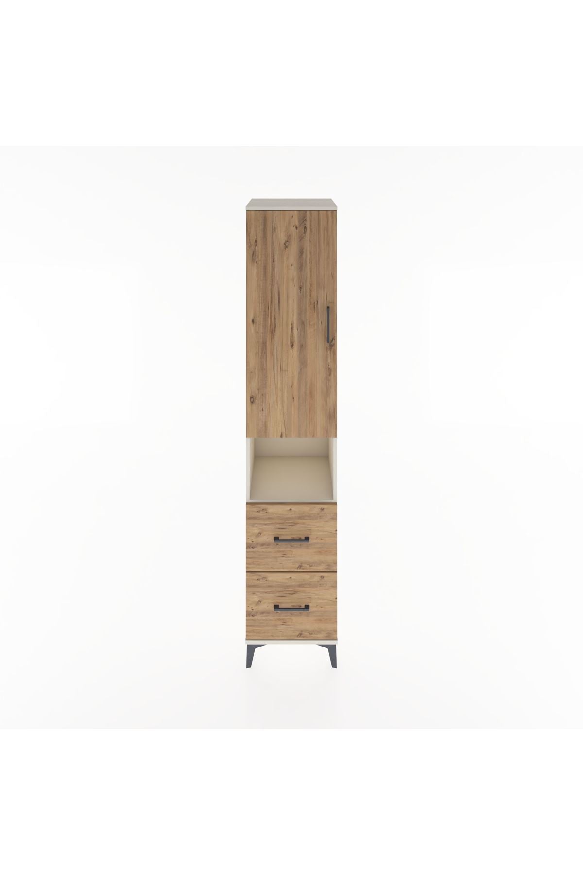 Hyperion Dolap 4 Raflı 2 Çekmeceli Tek Kapaklı 44x44x221 Aytaşı-Çam