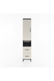 Hyperion Dolap 4 Raflı 2 Çekmeceli Tek Kapaklı 44x44x221 Antrasit-Aytaşı