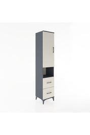 Hyperion Dolap 4 Raflı 2 Çekmeceli Tek Kapaklı 44x44x221 Antrasit-Aytaşı