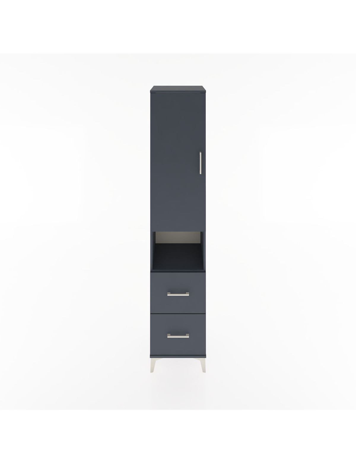 Hyperion Dolap 4 Raflı 2 Çekmeceli Tek Kapaklı 44x44x221 Antrasit-Antrasit