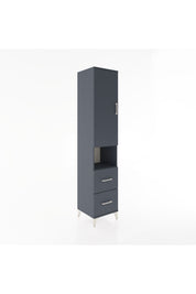 Hyperion Dolap 4 Raflı 2 Çekmeceli Tek Kapaklı 44x44x221 Antrasit-Antrasit
