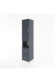Hyperion Dolap 4 Raflı 2 Çekmeceli Tek Kapaklı 44x44x221 Antrasit-Antrasit