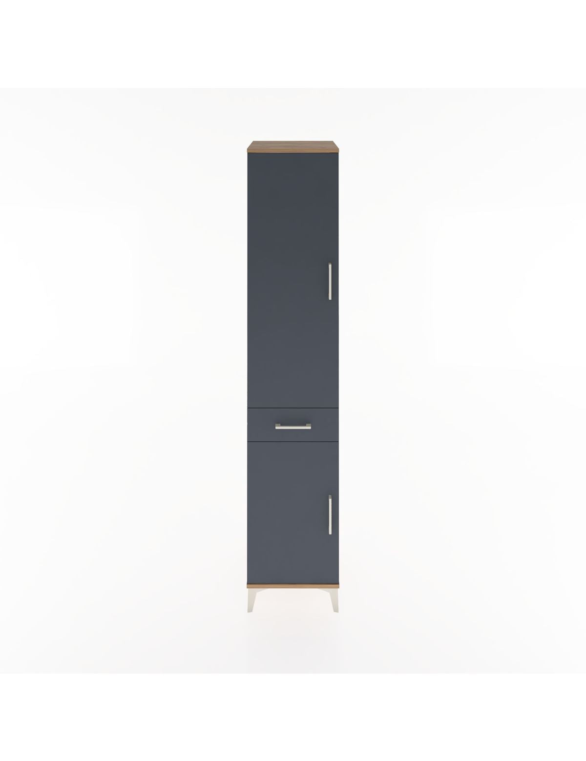 Hyperion Dolap 3 Raflı Tek Çekmeceli Tek Askılı 44x44x221 Çam-Antrasit