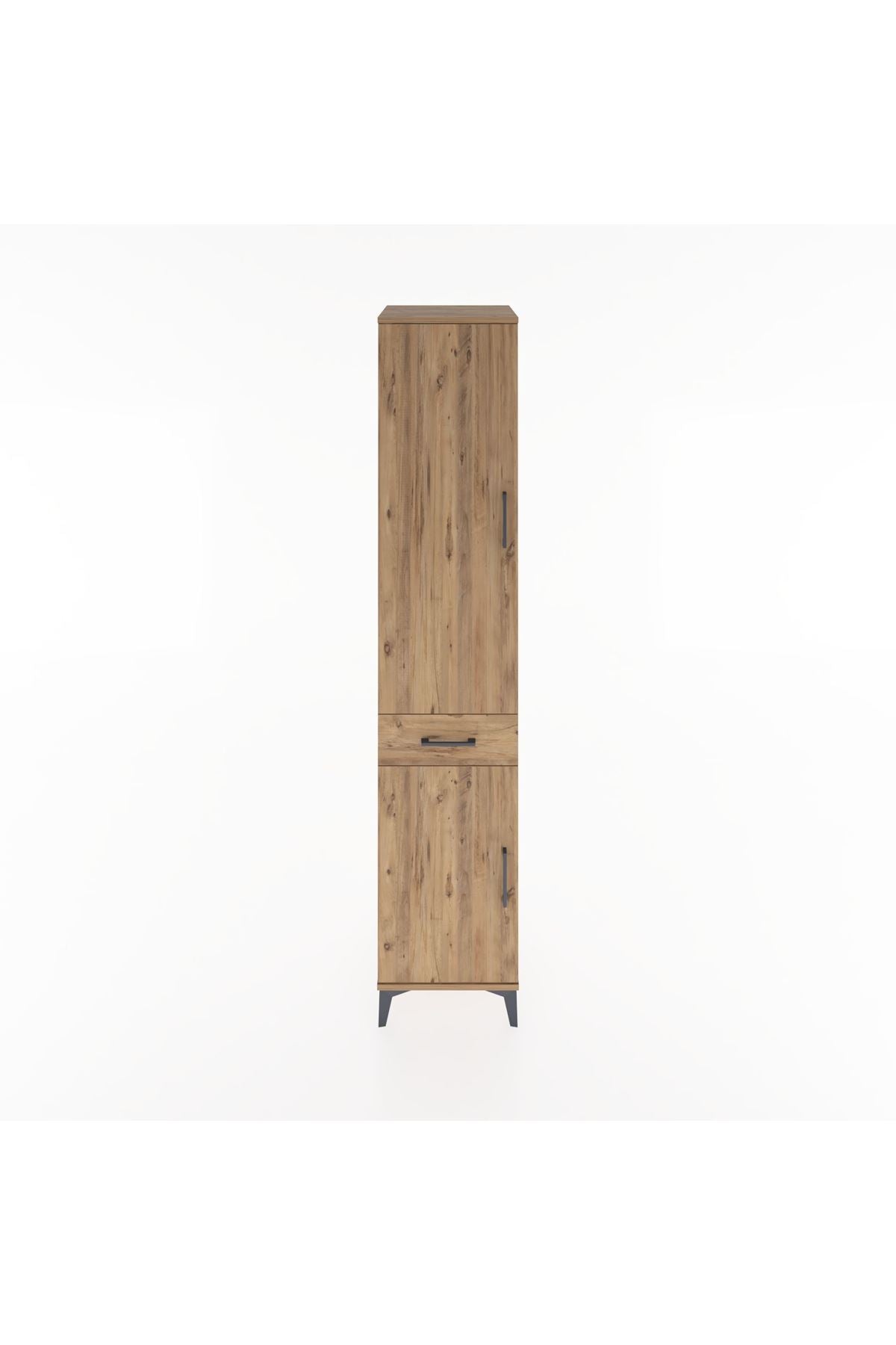Hyperion Dolap 3 Raflı Tek Çekmeceli Tek Askılı 44x44x221 Çam-Çam