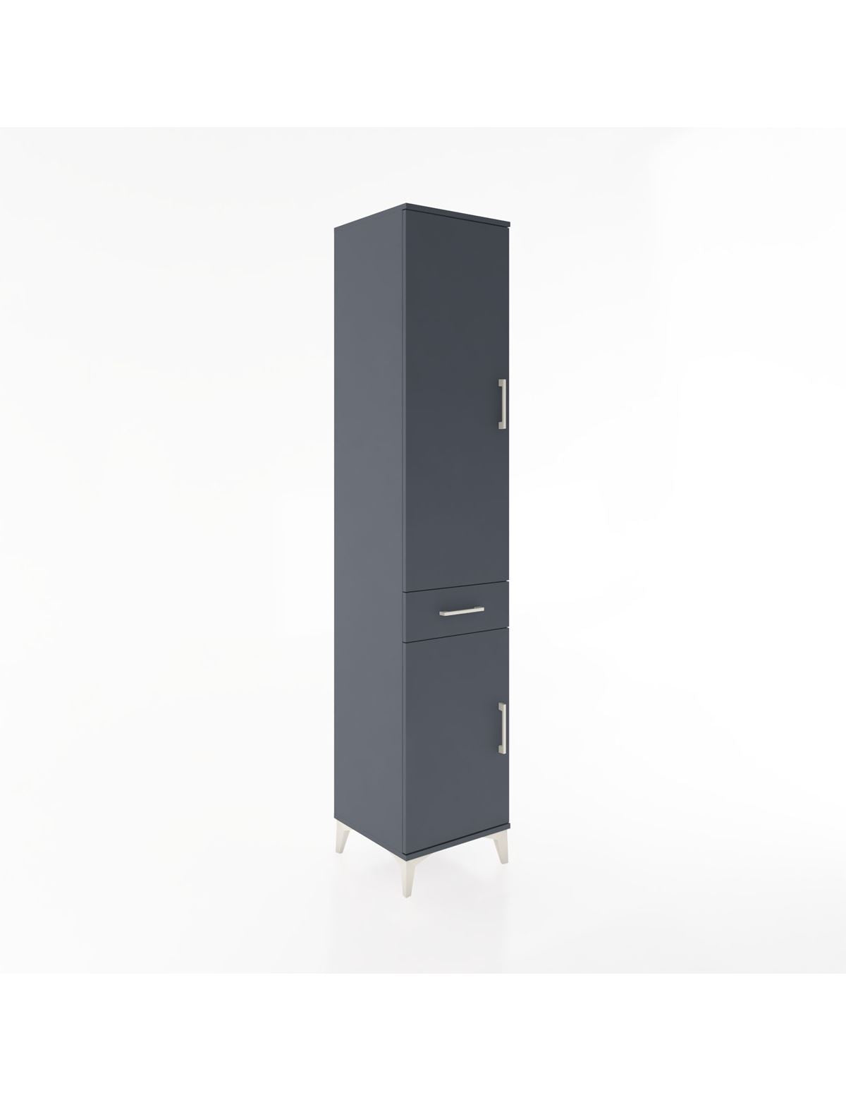 Hyperion Dolap 4 Raflı Tek Çekmeceli 2 Kapaklı 44x44x221 Antrasit-Antrasit