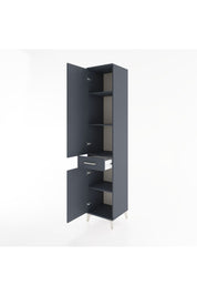 Hyperion Dolap 4 Raflı Tek Çekmeceli 2 Kapaklı 44x44x221 Antrasit-Antrasit