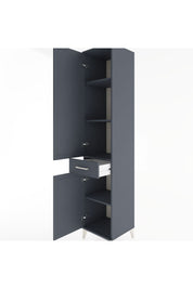 Hyperion Dolap 4 Raflı Tek Çekmeceli 2 Kapaklı 44x44x221 Antrasit-Antrasit