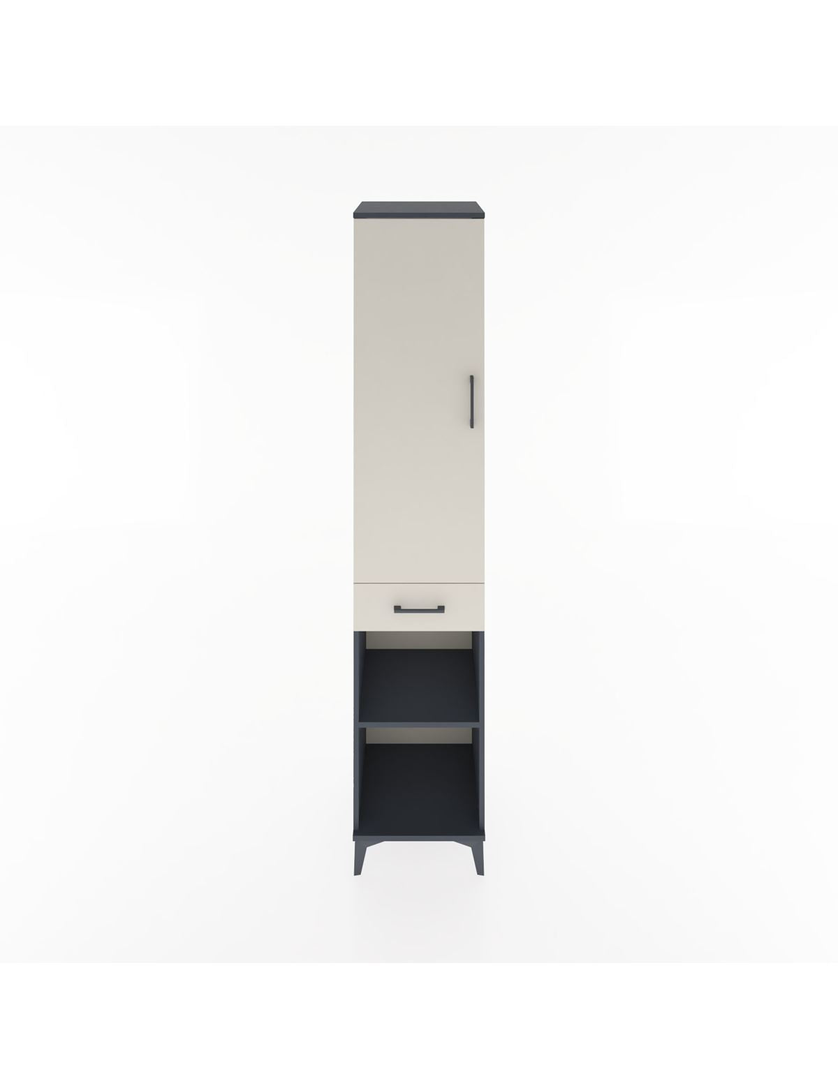 Hyperion Dolap 3 Raflı Tek Çekmeceli Tek Askılı 44x44x221 Antrasit-Aytaşı