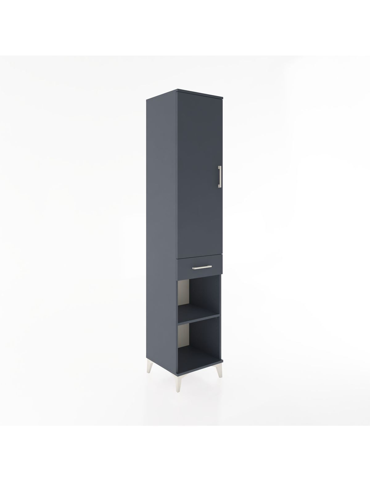 Hyperion Dolap 3 Raflı Tek Çekmeceli Tek Askılı 44x44x221 Antrasit-Antrasit