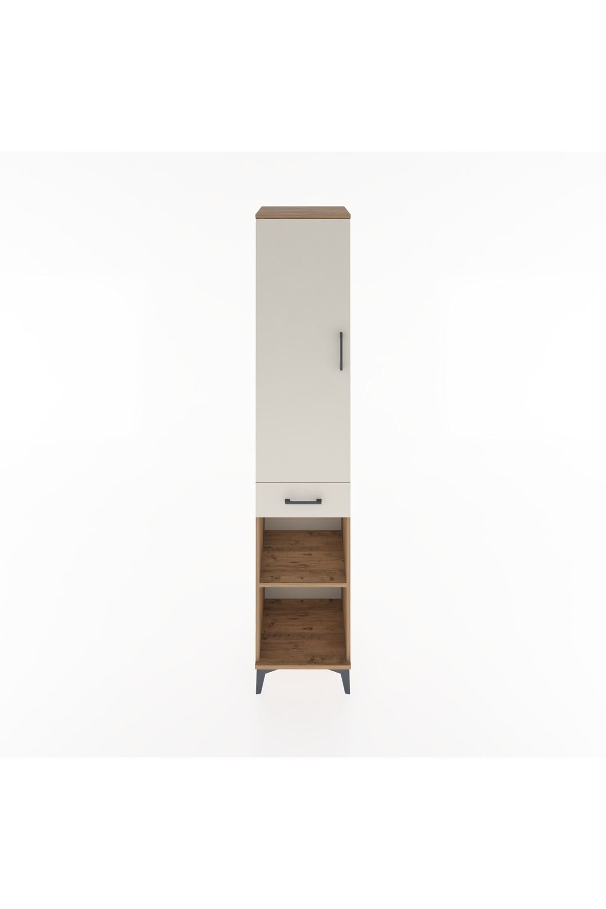 Hyperion Dolap 3 Raflı Tek Çekmeceli Tek Askılı 44x44x221 Çam-Aytaşı