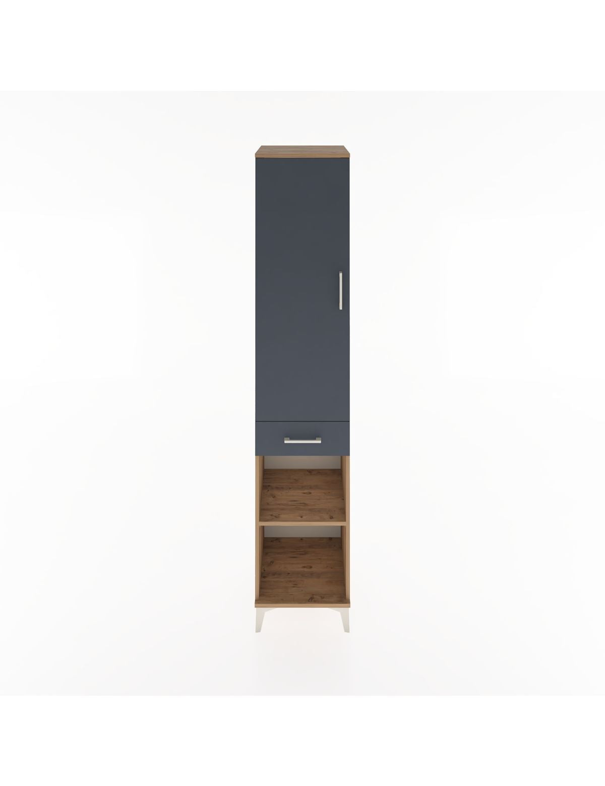 Hyperion Dolap 3 Raflı Tek Çekmeceli Tek Askılı 44x44x221 Çam-Antrasit