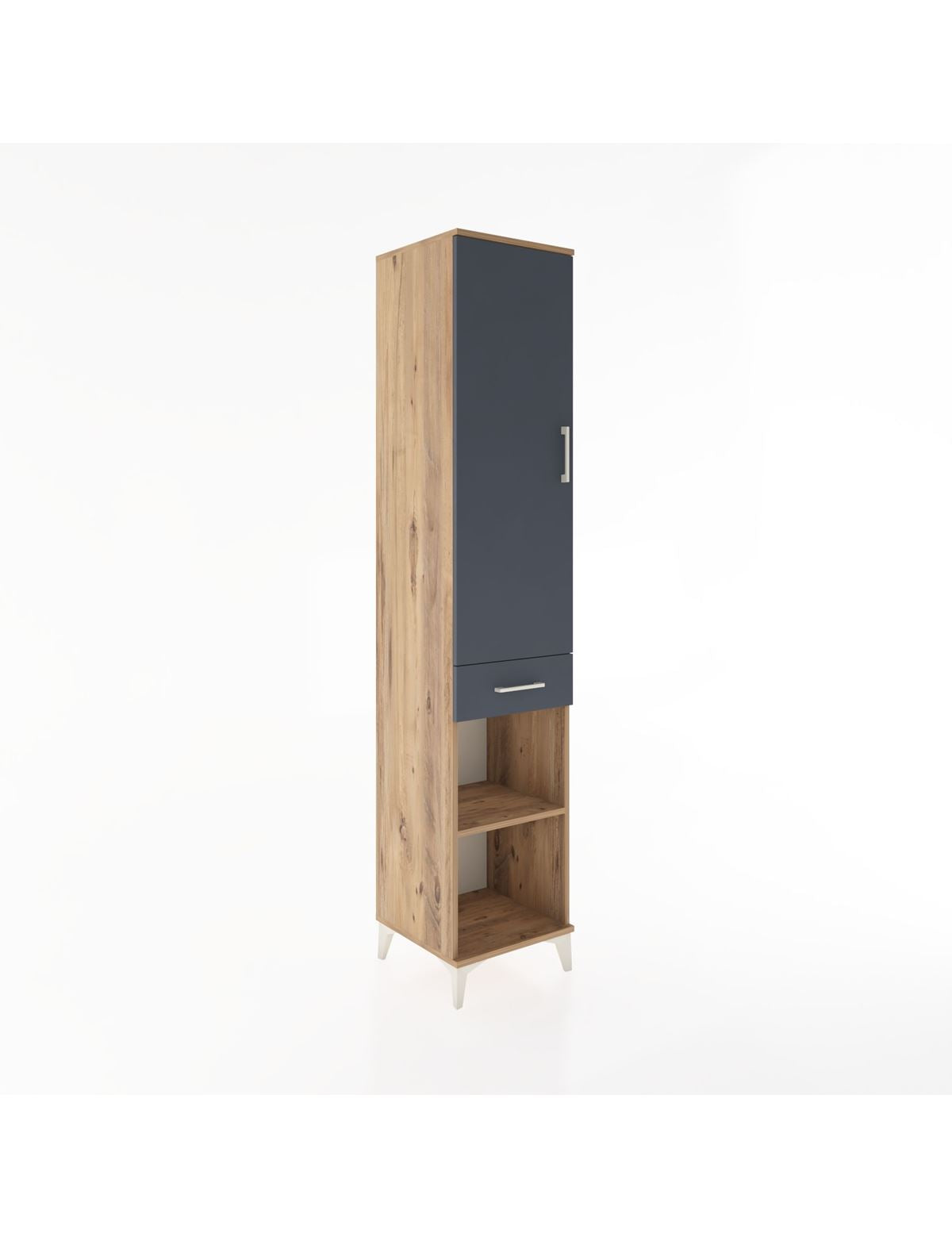Hyperion Dolap 3 Raflı Tek Çekmeceli Tek Askılı 44x44x221 Çam-Antrasit