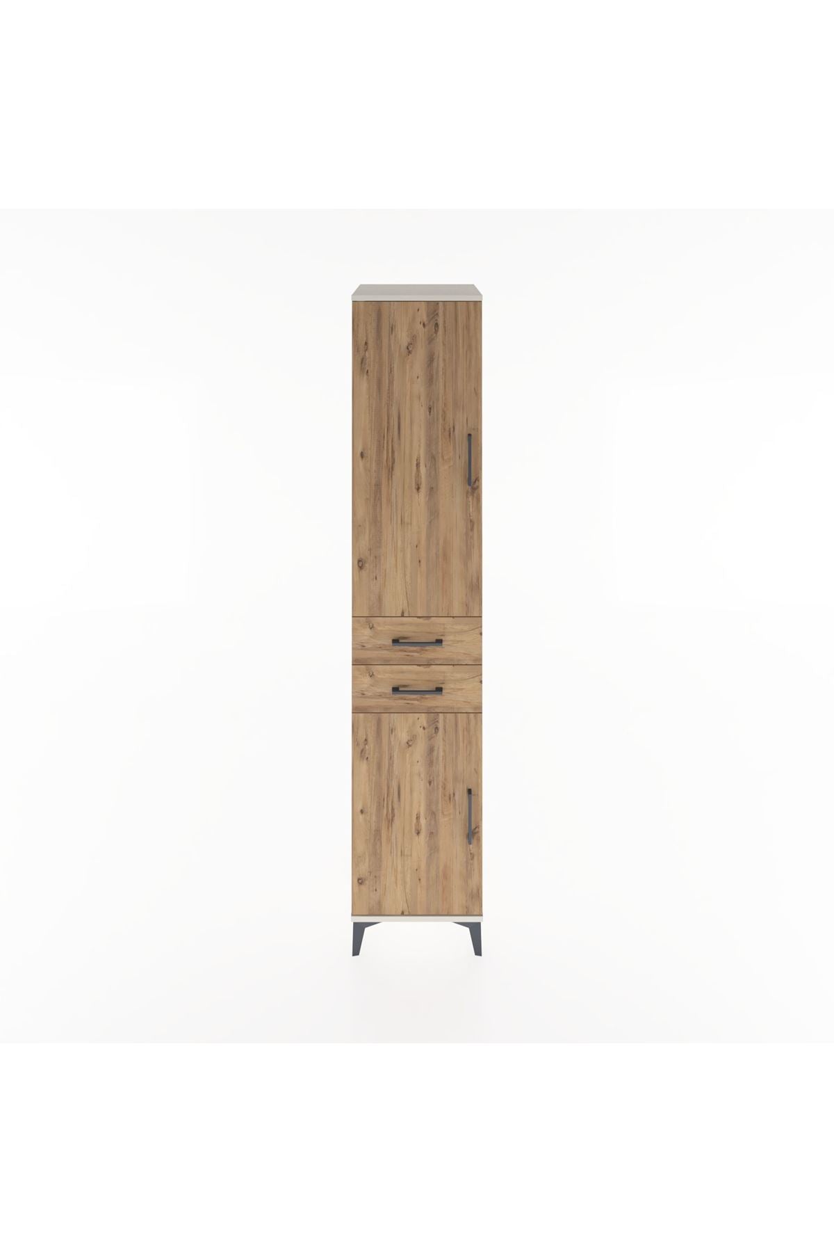 Hyperion Dolap 3 Raflı 2 Çekmeceli Tek Askılı 44x44x221 Aytaşı-Çam