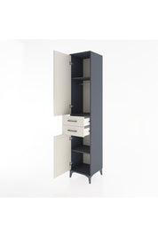 Hyperion Dolap 3 Raflı 2 Çekmeceli Tek Askılı 44x44x221 Antrasit-Aytaşı