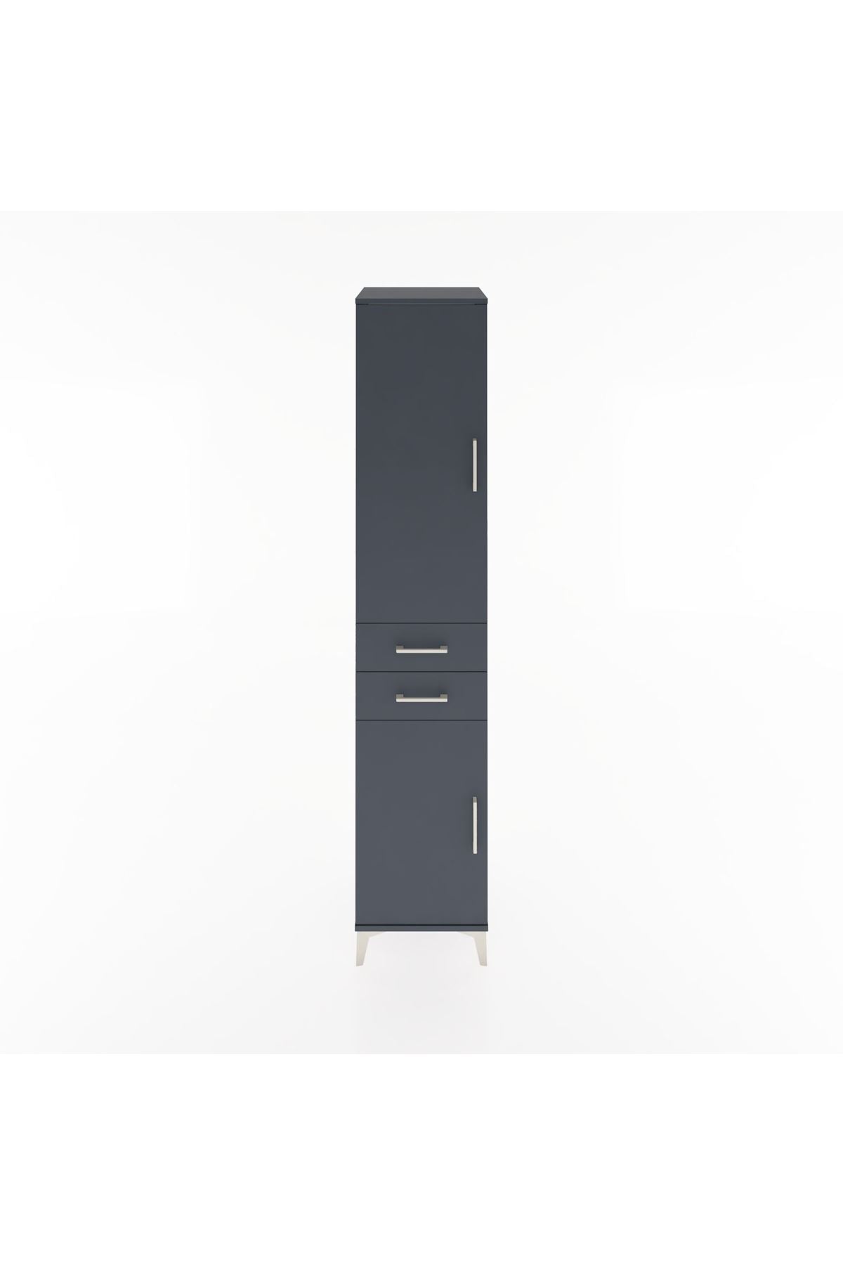 Hyperion Dolap 3 Raflı 2 Çekmeceli Tek Askılı 44x44x221 Antrasit-Antrasit