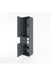 Hyperion Dolap 3 Raflı 2 Çekmeceli Tek Askılı 44x44x221 Antrasit-Antrasit