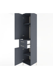 Hyperion Dolap 3 Raflı 2 Çekmeceli Tek Askılı 44x44x221 Antrasit-Antrasit