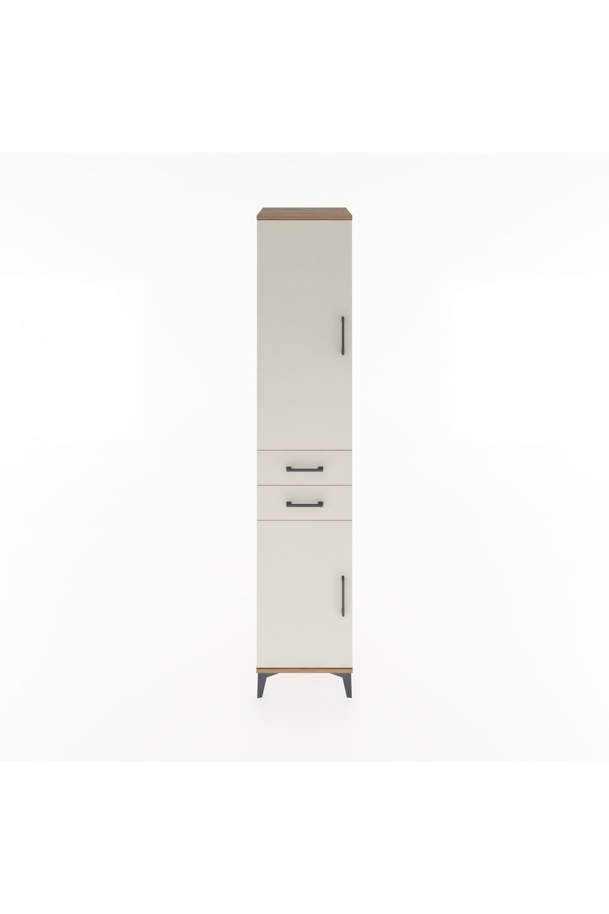 Hyperion Dolap 3 Raflı 2 Çekmeceli Tek Askılı 44x44x221 Çam-Aytaşı