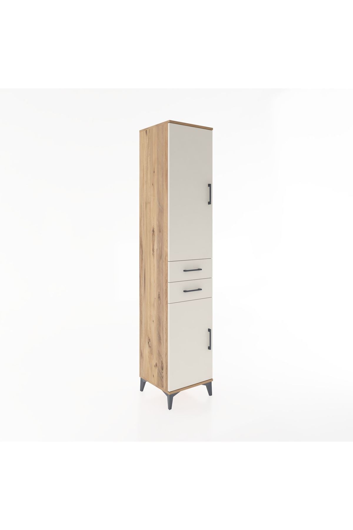 Hyperion Dolap 3 Raflı 2 Çekmeceli Tek Askılı 44x44x221 Çam-Aytaşı