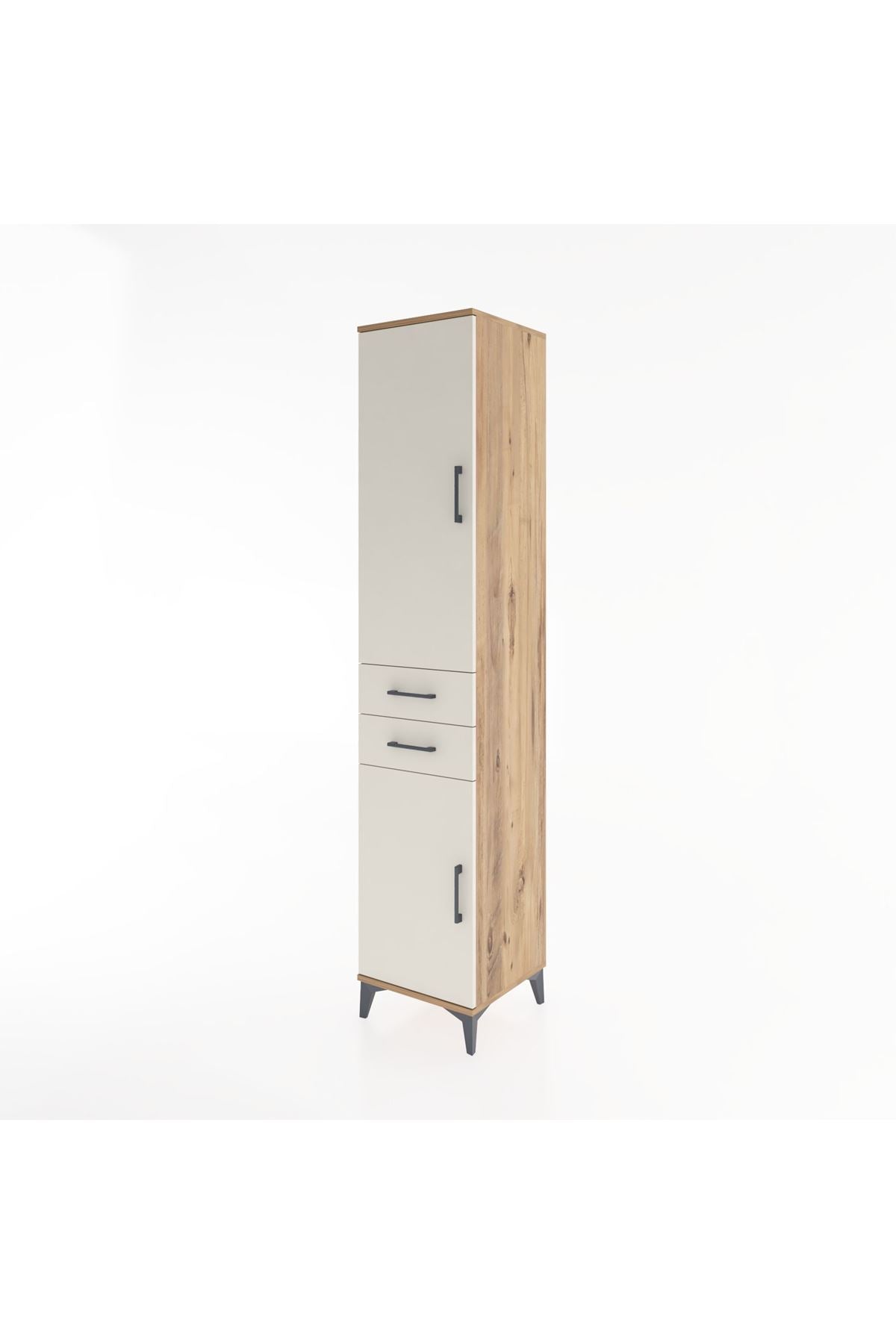 Hyperion Dolap 3 Raflı 2 Çekmeceli Tek Askılı 44x44x221 Çam-Aytaşı