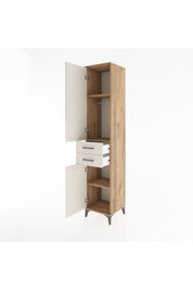 Hyperion Dolap 3 Raflı 2 Çekmeceli Tek Askılı 44x44x221 Çam-Aytaşı