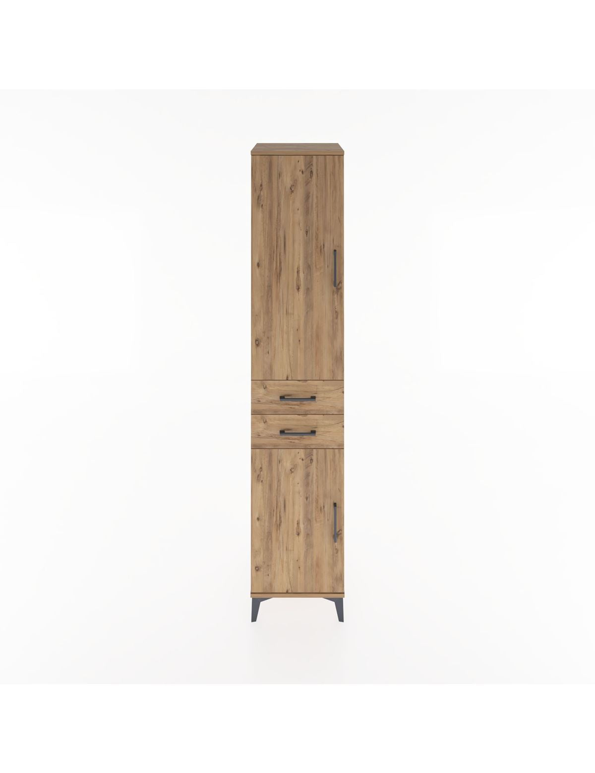 Hyperion Dolap 3 Raflı 2 Çekmeceli Tek Askılı 44x44x221 Çam-Çam