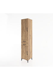 Hyperion Dolap 3 Raflı 2 Çekmeceli Tek Askılı 44x44x221 Çam-Çam