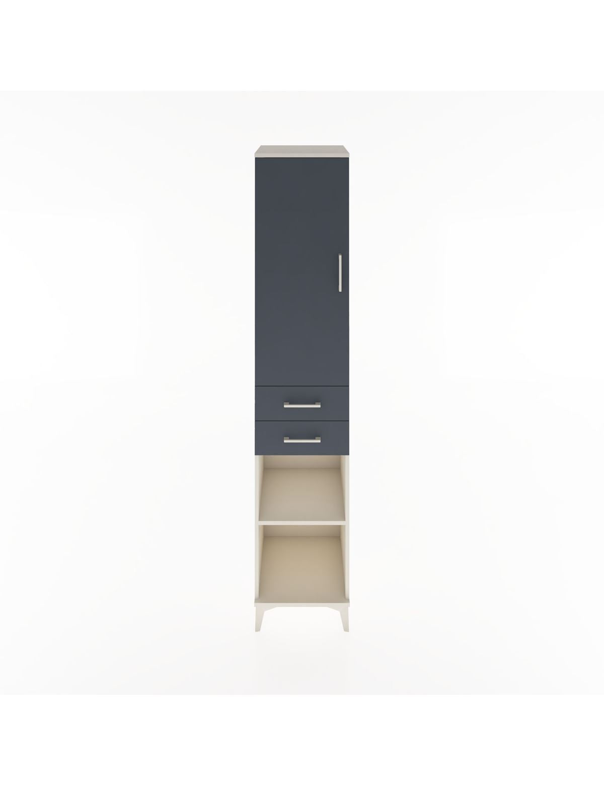 Hyperion Dolap 3 Raflı 2 Çekmeceli Tek Askılı 44x44x221 Aytaşı-Antrasit