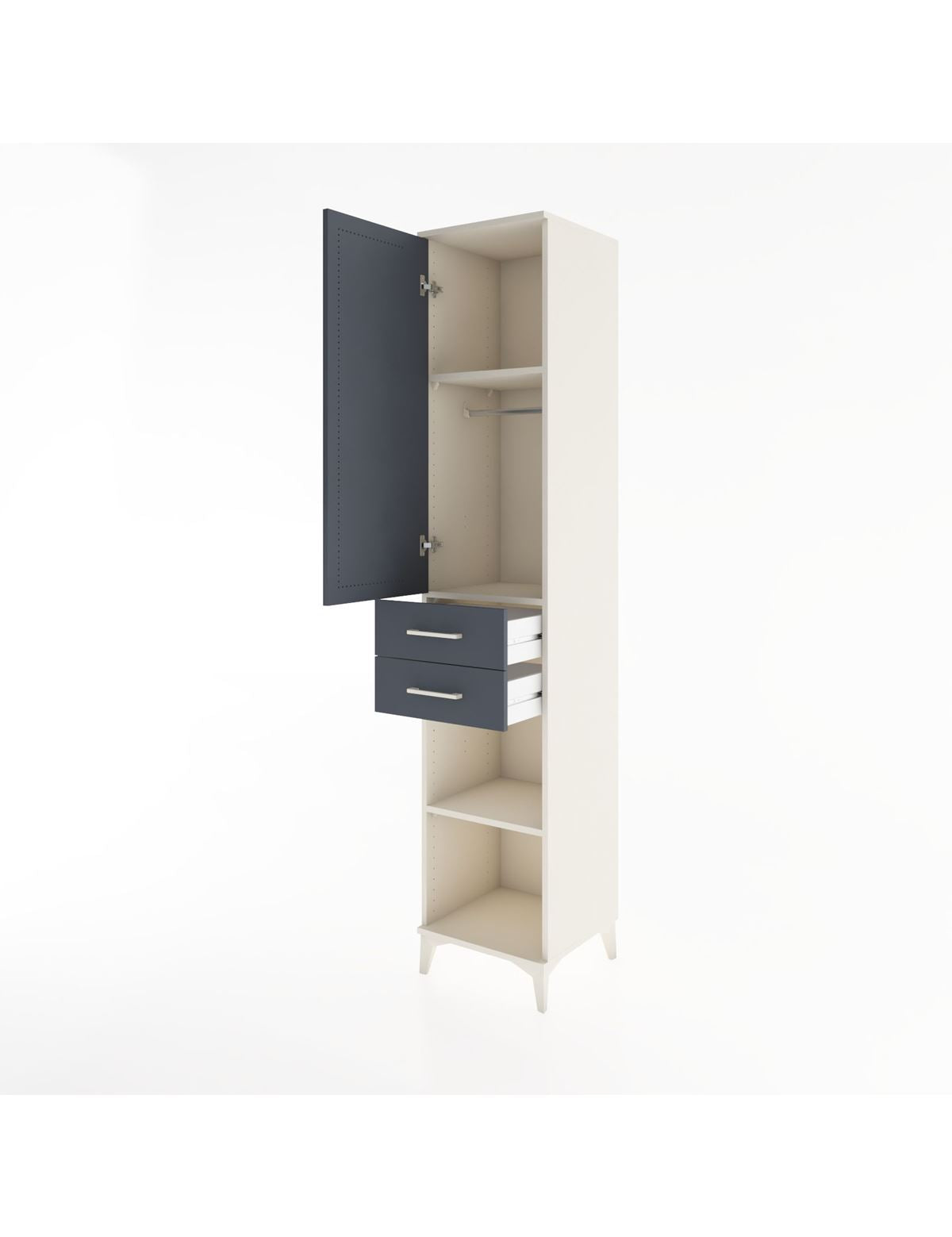 Hyperion Dolap 3 Raflı 2 Çekmeceli Tek Askılı 44x44x221 - S61M183V2B