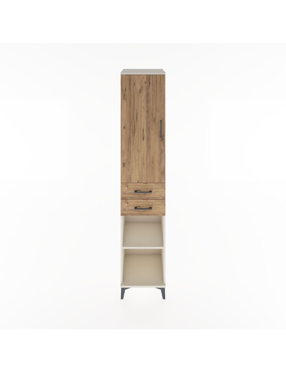 Hyperion Dolap 3 Raflı 2 Çekmeceli Tek Askılı 44x44x221 Aytaşı-Çam