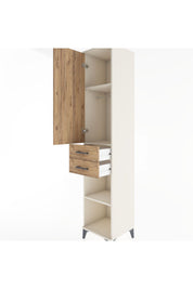 Hyperion Dolap 3 Raflı 2 Çekmeceli Tek Askılı 44x44x221 Aytaşı-Çam