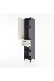 Hyperion Dolap 3 Raflı 2 Çekmeceli Tek Askılı 44x44x221 Antrasit-Aytaşı