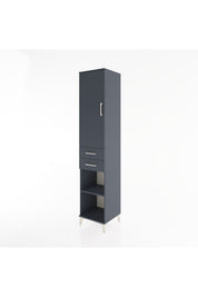 Hyperion Dolap 3 Raflı 2 Çekmeceli Tek Askılı 44x44x221 Antrasit-Antrasit