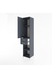 Hyperion Dolap 3 Raflı 2 Çekmeceli Tek Askılı 44x44x221 Antrasit-Antrasit