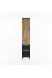 Hyperion Dolap 3 Raflı 2 Çekmeceli Tek Askılı 44x44x221 Antrasit-Çam