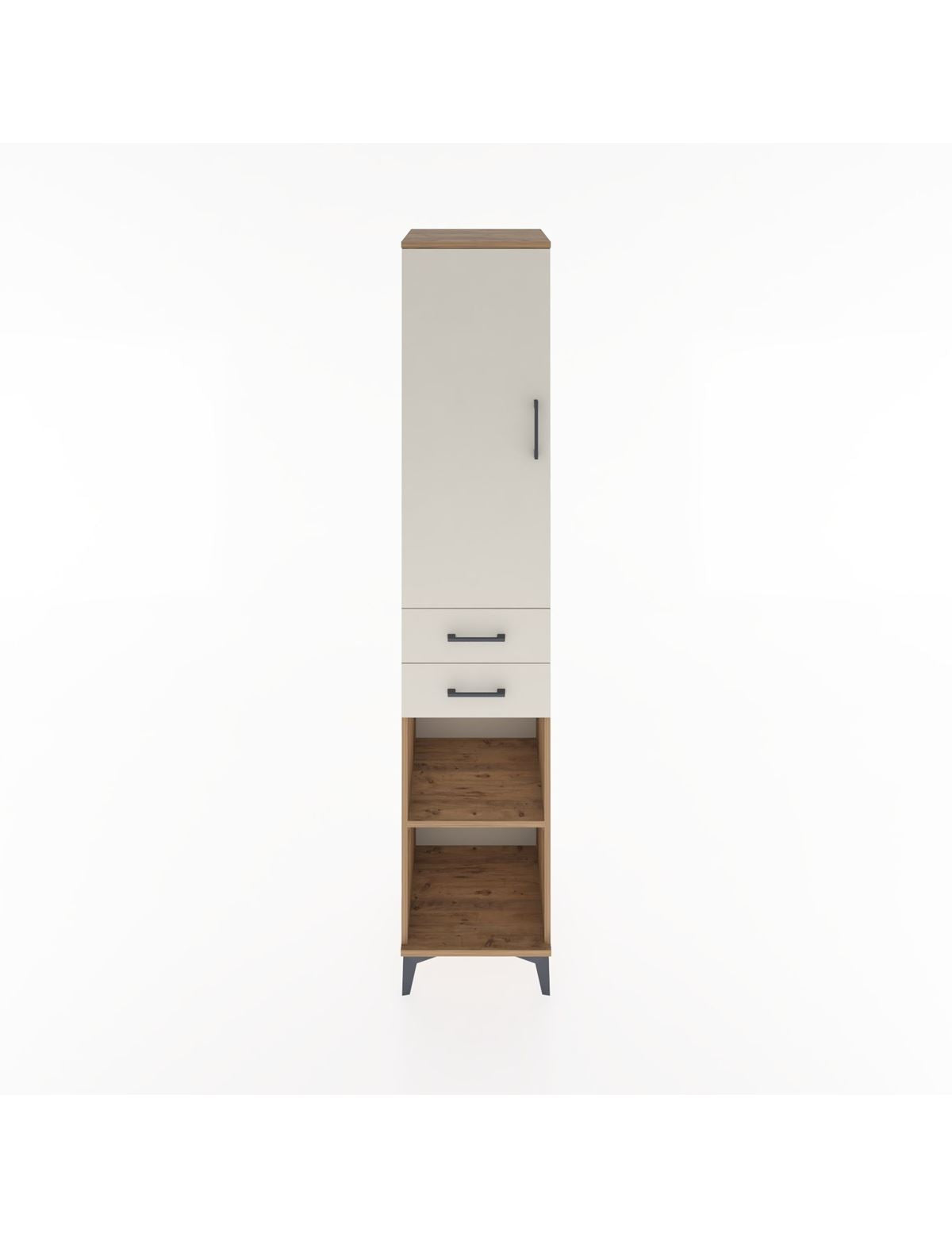 Hyperion Dolap 3 Raflı 2 Çekmeceli Tek Askılı 44x44x221 Çam-Aytaşı