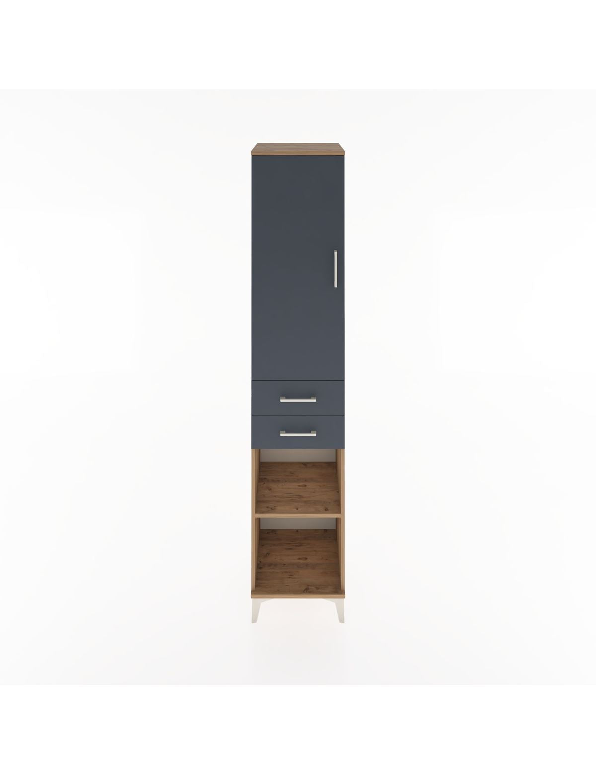 Hyperion Dolap 3 Raflı 2 Çekmeceli Tek Askılı 44x44x221 Çam-Antrasit