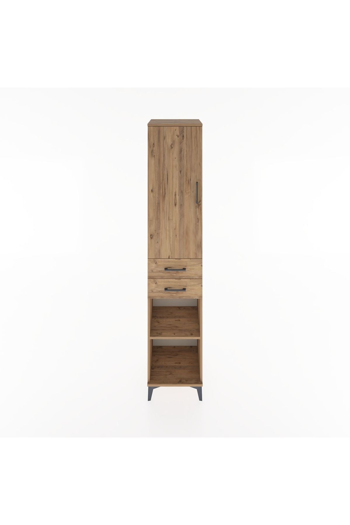 Hyperion Dolap 3 Raflı 2 Çekmeceli Tek Askılı 44x44x221 Çam-Çam